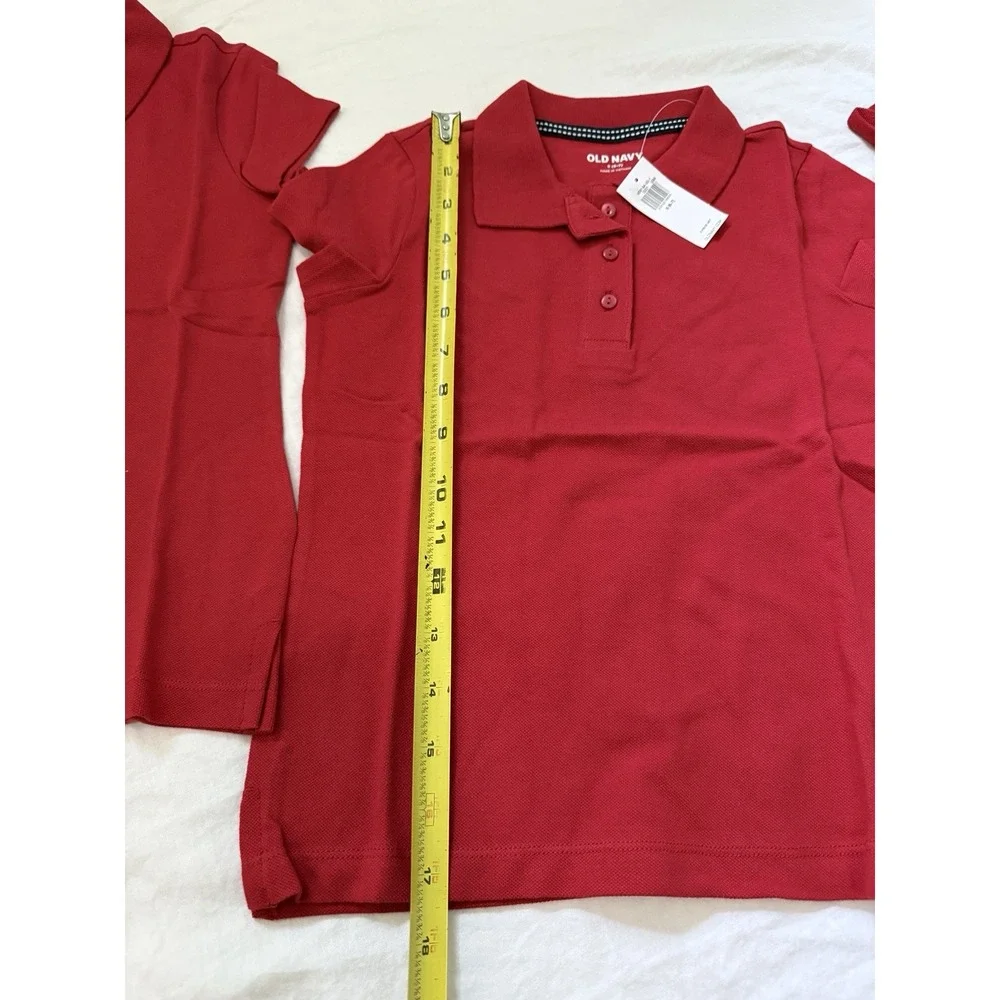 Old Navy School Uniform Shirts Red Girls Size S 6-7 Navy 3pack NWT